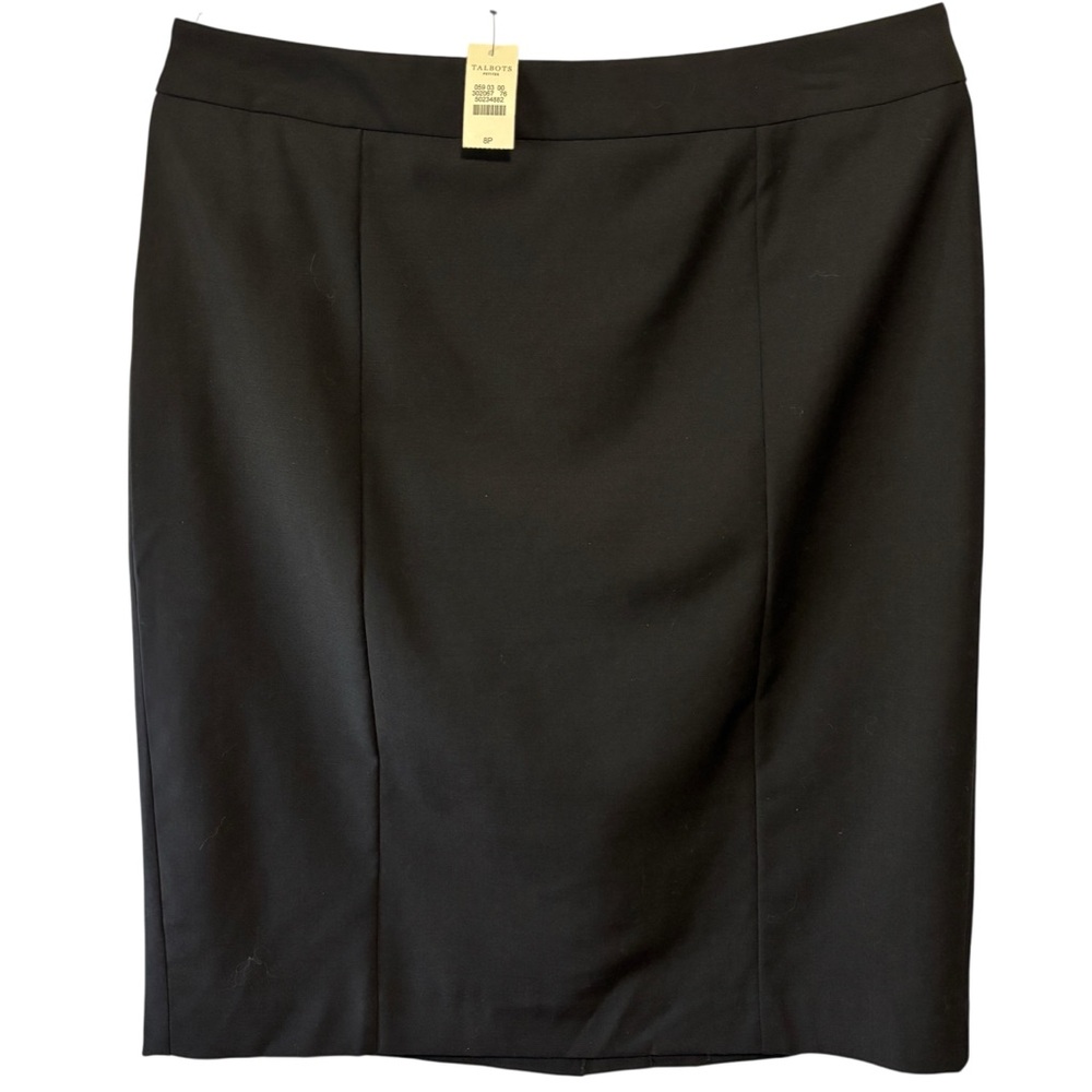 NWT Talbots Petites Black Pencil Skirt 8P Fully Lined gothcore minimalist